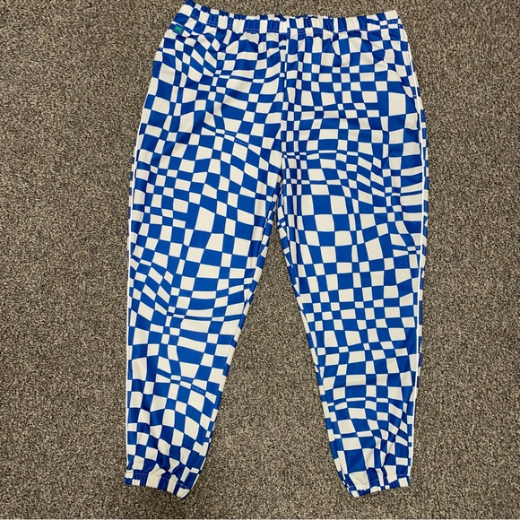 Melody Ehsani Warp Baggy Women’s Track Pants 2X XXL blue white checkered warped - Picture 4 of 16